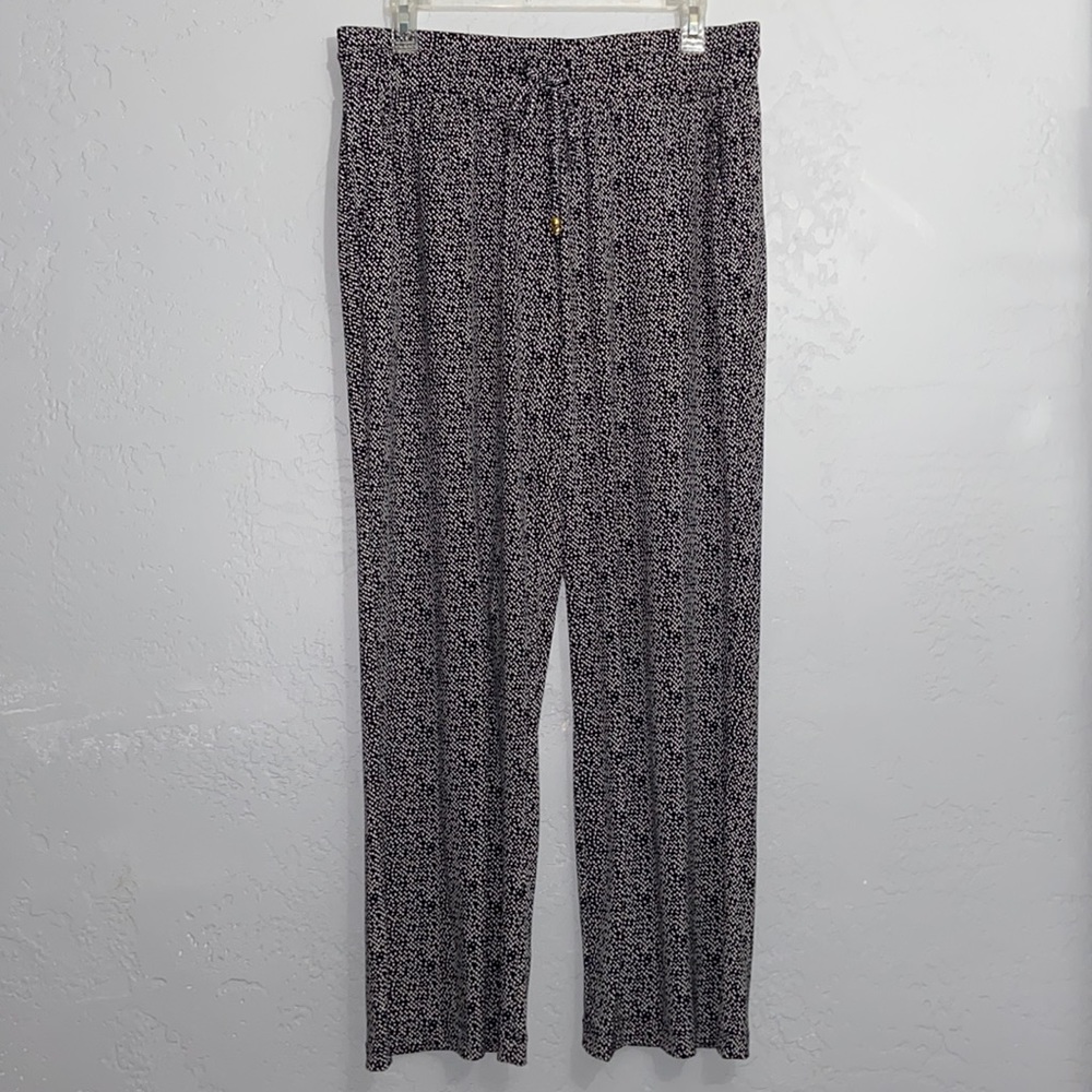 Company Ellen Tracy Drawstring Pull-on Pants Polyester Spandex Pockets Tweed L